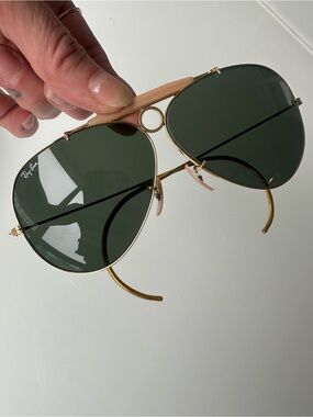 Vintage Ray-Ban bullet hole shooter aviation sunglasses authentic and rare!
